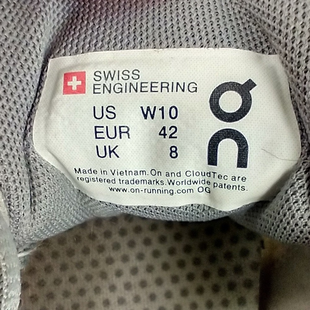 On Cloud Terry Grey Womens Running Shoes Size 10 Lightweight Sneakers 18.99839 - Picture 7 of 14